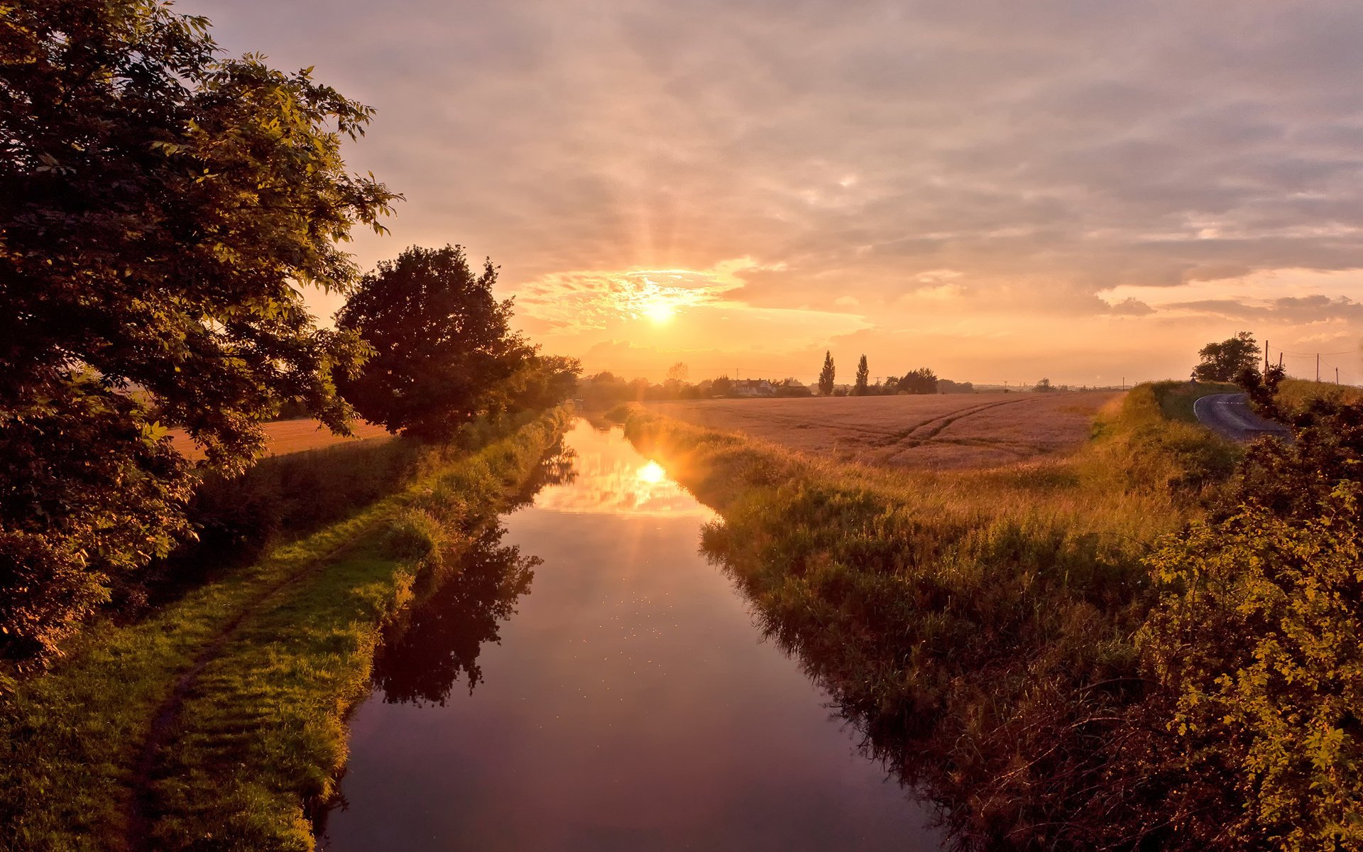 fluss reflexion ufer himmel sonne sommer