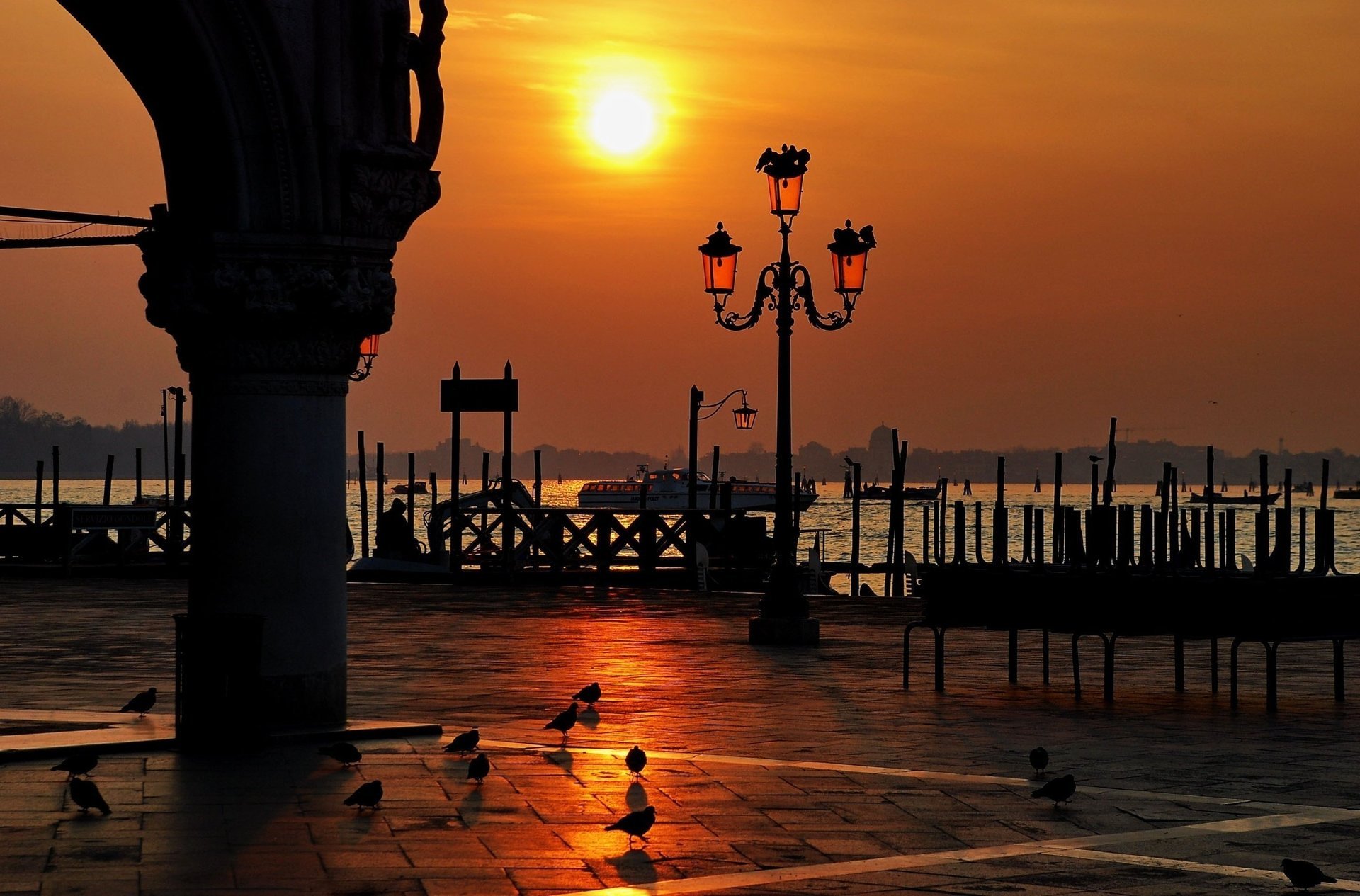 palacio ducal italia puesta de sol plaza de san marcos venecia