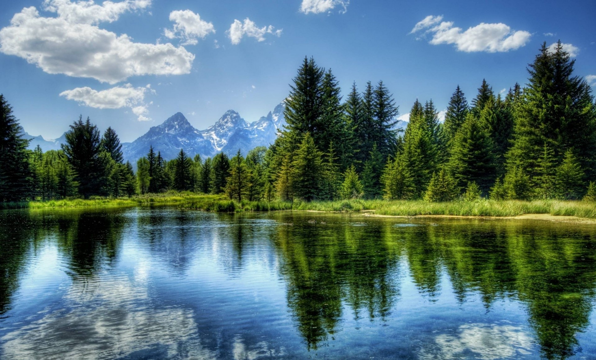 nature reflection lake tree water sky mountain