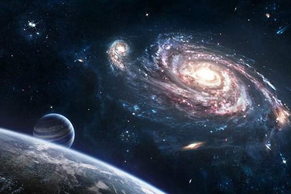 Una vista affascinante dallo spazio alle galassie