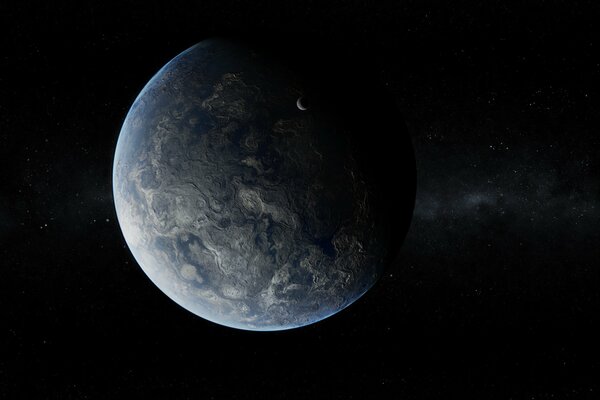 Dark space and lonely planet earth