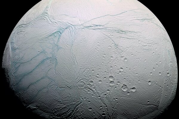Planet Encelat Kratern und Relief