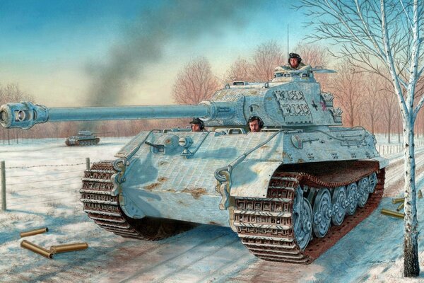 Disegno del carro armato pesante Tiger 2