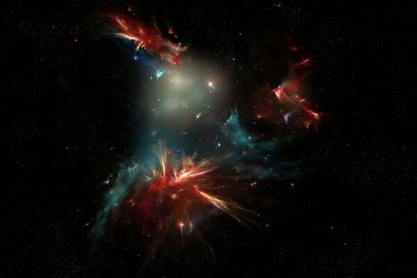 Esplosioni intergalattiche di stelle nello spazio