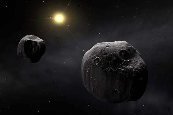 Ein Paar Meteoriten am Rande des Sonnensystems