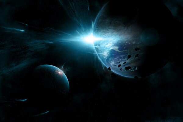 Meteorite volante e luce cosmica