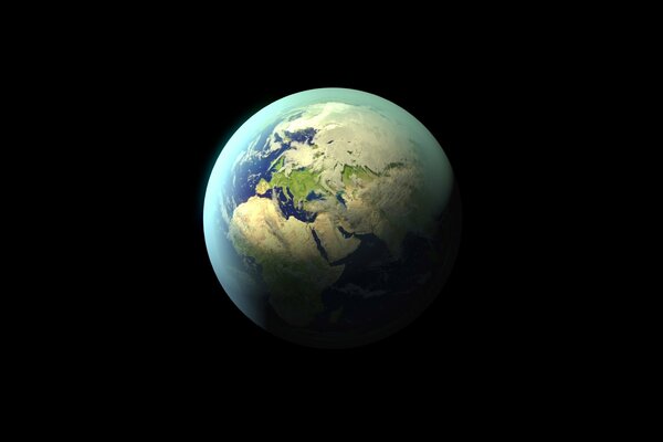 Planet earth on a black background