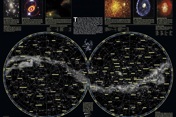 La ciencia capturó el espacio y creó un mapa de constelaciones