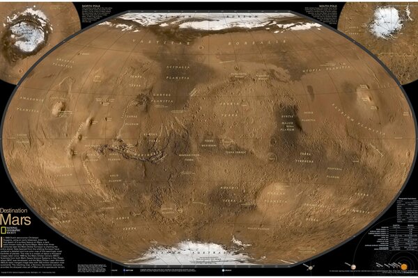 Volume map of the planet Mars