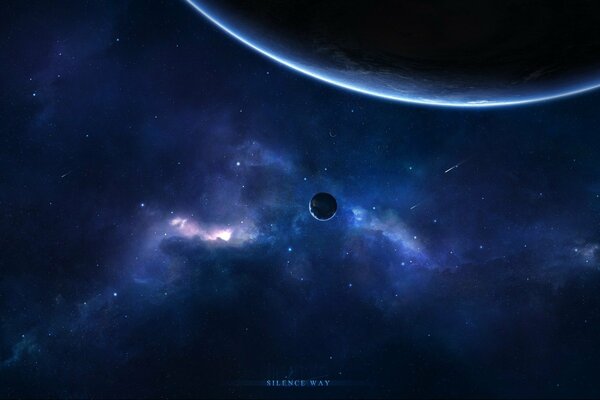 Buon posizionamento dei pianeti nella nebulosa in una foto normale