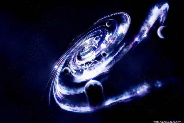 Planets in the spiral of a distant galaxy