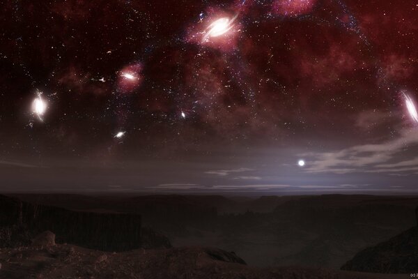 Vista desde otro planeta. Las galaxias son incomparables