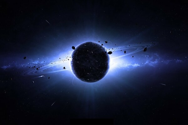 Galaktyka blask planeta asteroidy