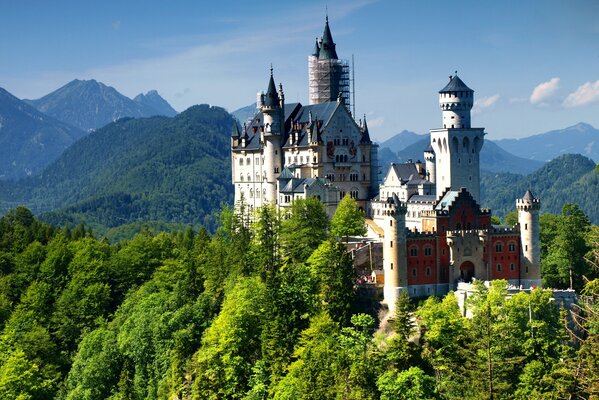 Château de Bavière dans les montagnes de la forêt
