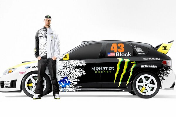 Ken Block with his legendary Subaru car