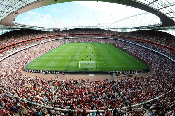 Football field at the stadium in the Emirates