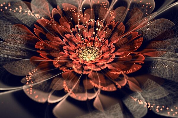 Petals of a tern flower with lights