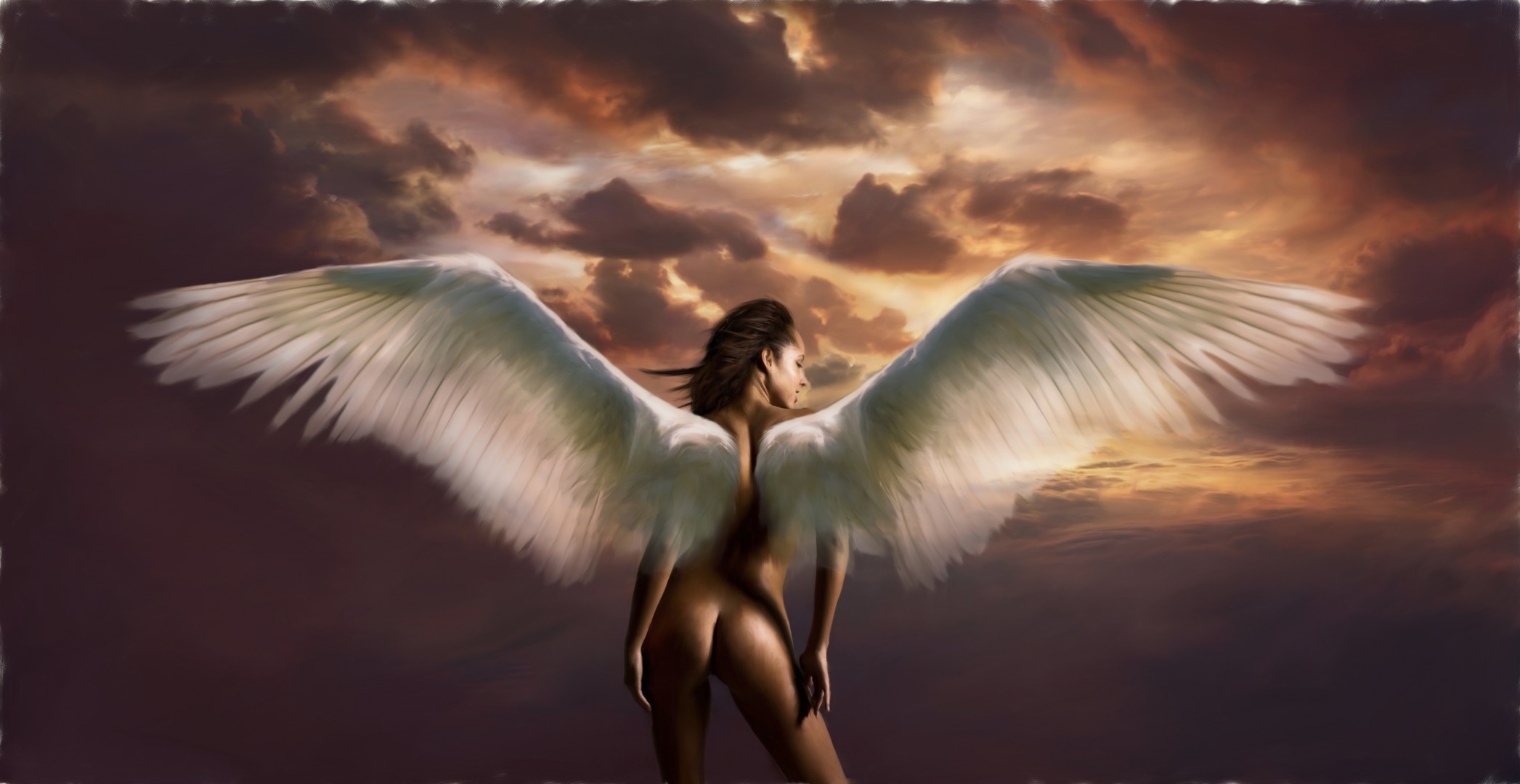 art fille ange fiction ailes