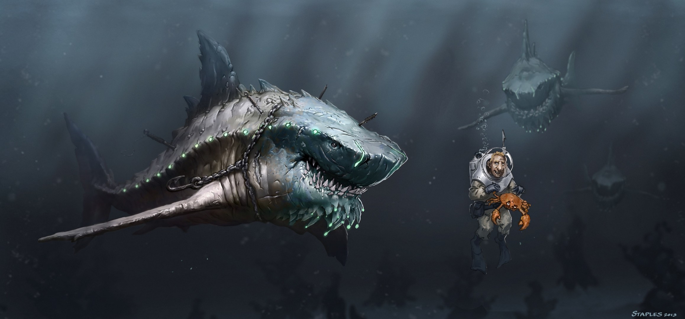 okb megalodon morze pod wodą art