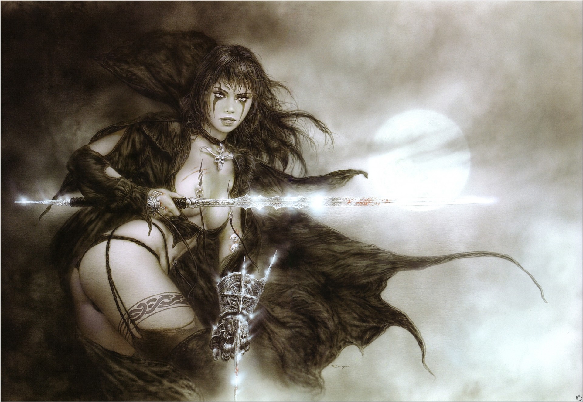 luis royo swords tattoo girl warrior