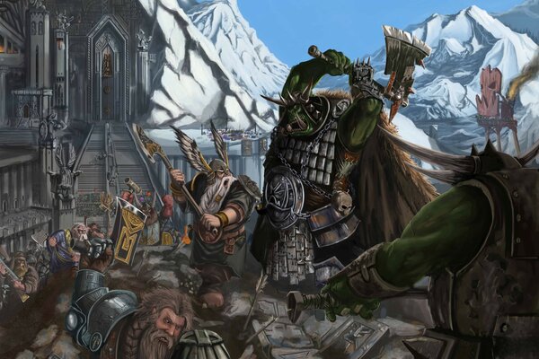 Wallpaper warhammer, dwarves, battles