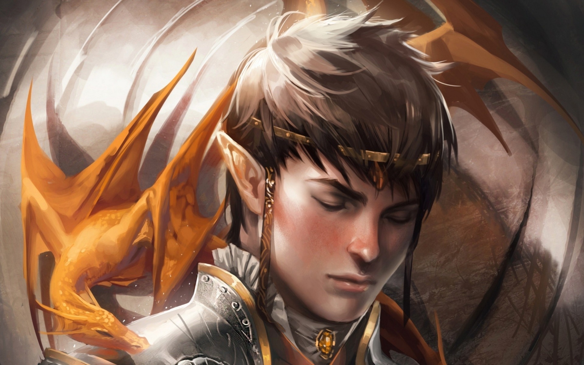 dragon art sakimichan loyalty elf fantasy