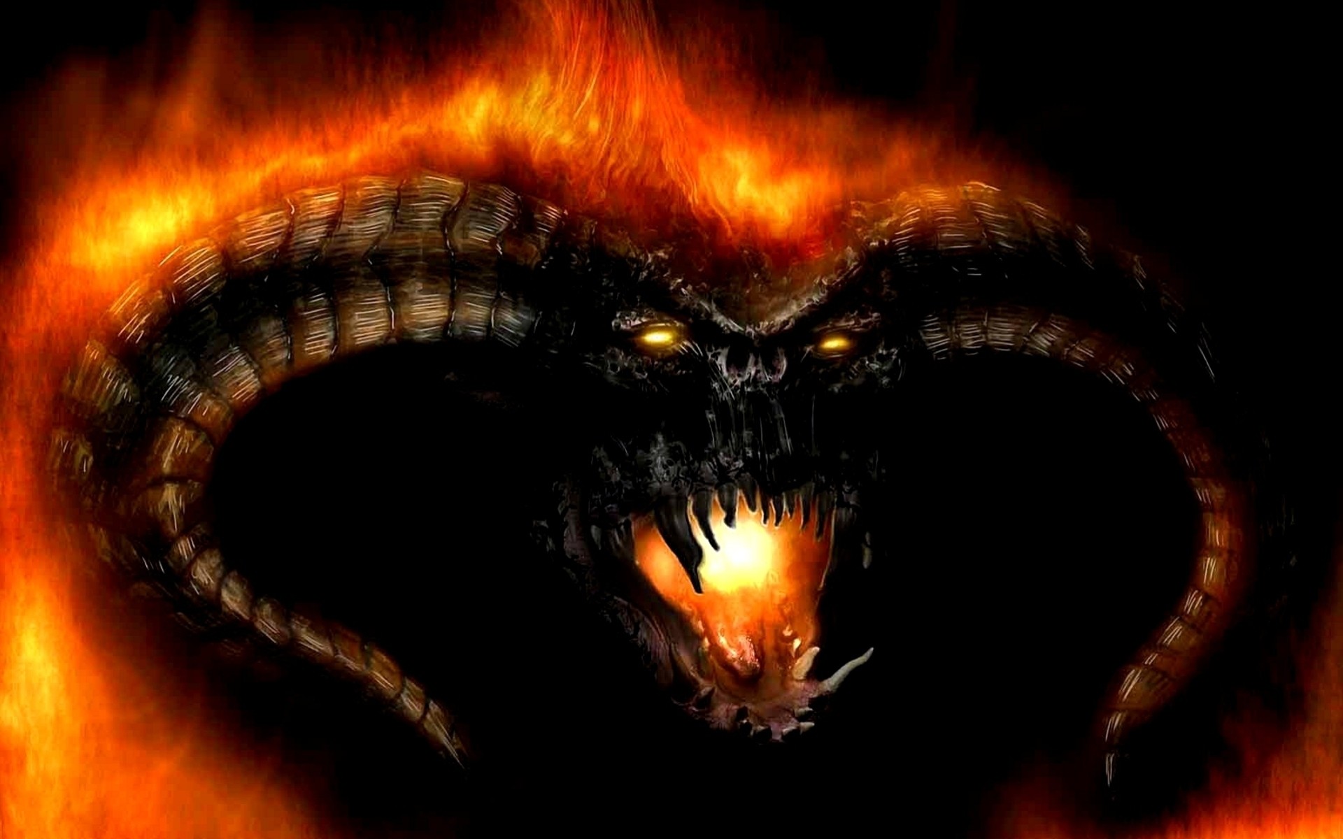 fire barlog monster fantasy lord of the ring