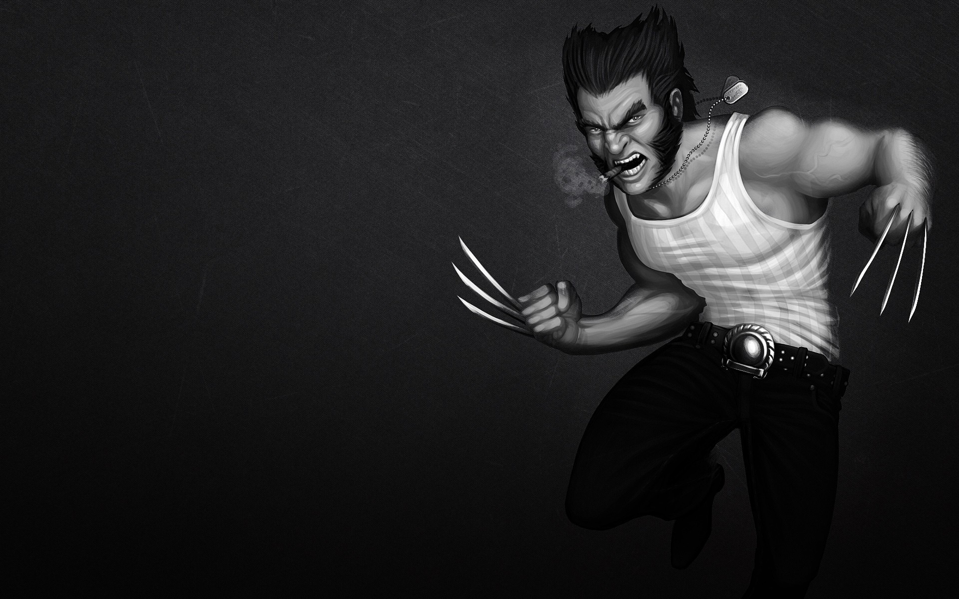 griffes d acier wolverine x-men x-men logan bande dessinée marvel fond noir et blanc mal cigare