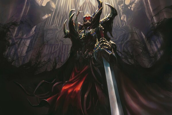 Dark Warrior in demonic armor art