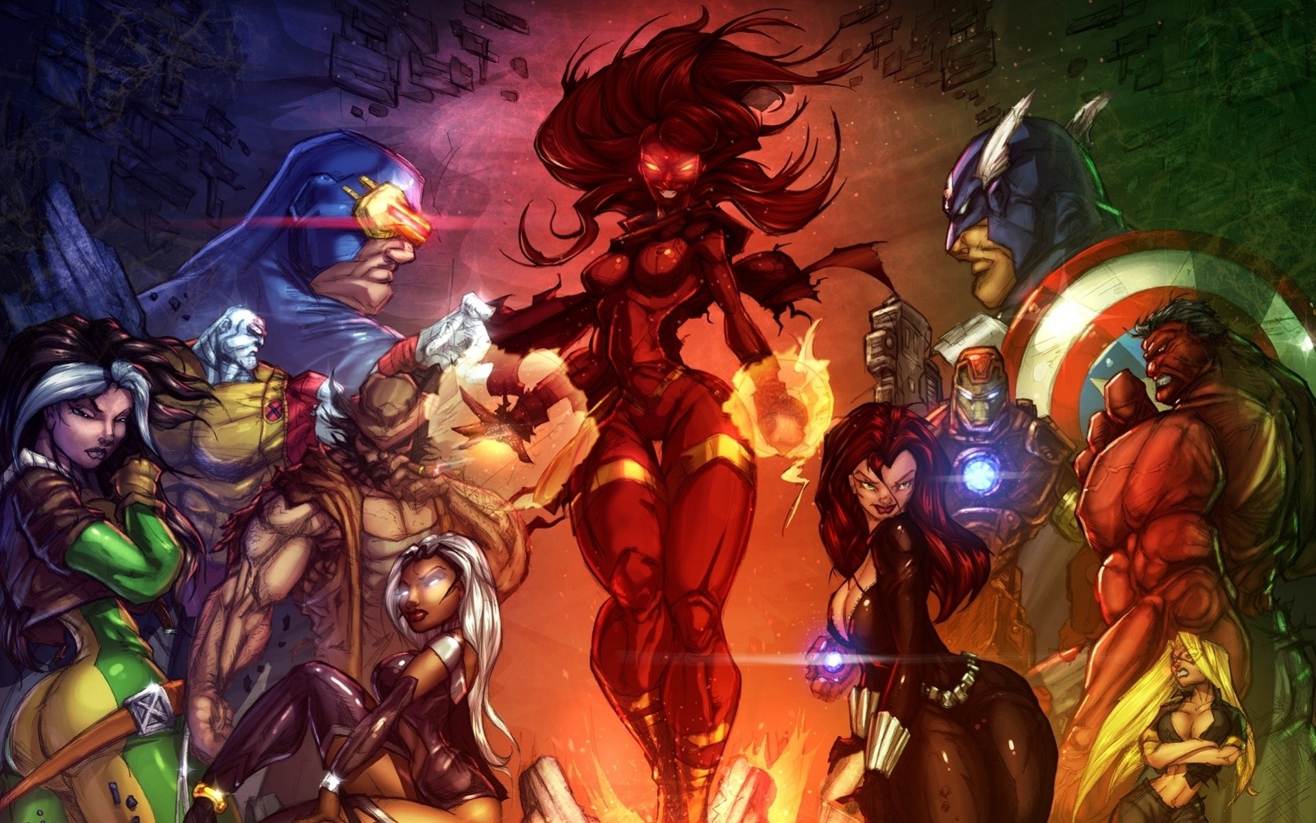 helden avengers kunst superhelden konfrontation x-men fantasien fanart