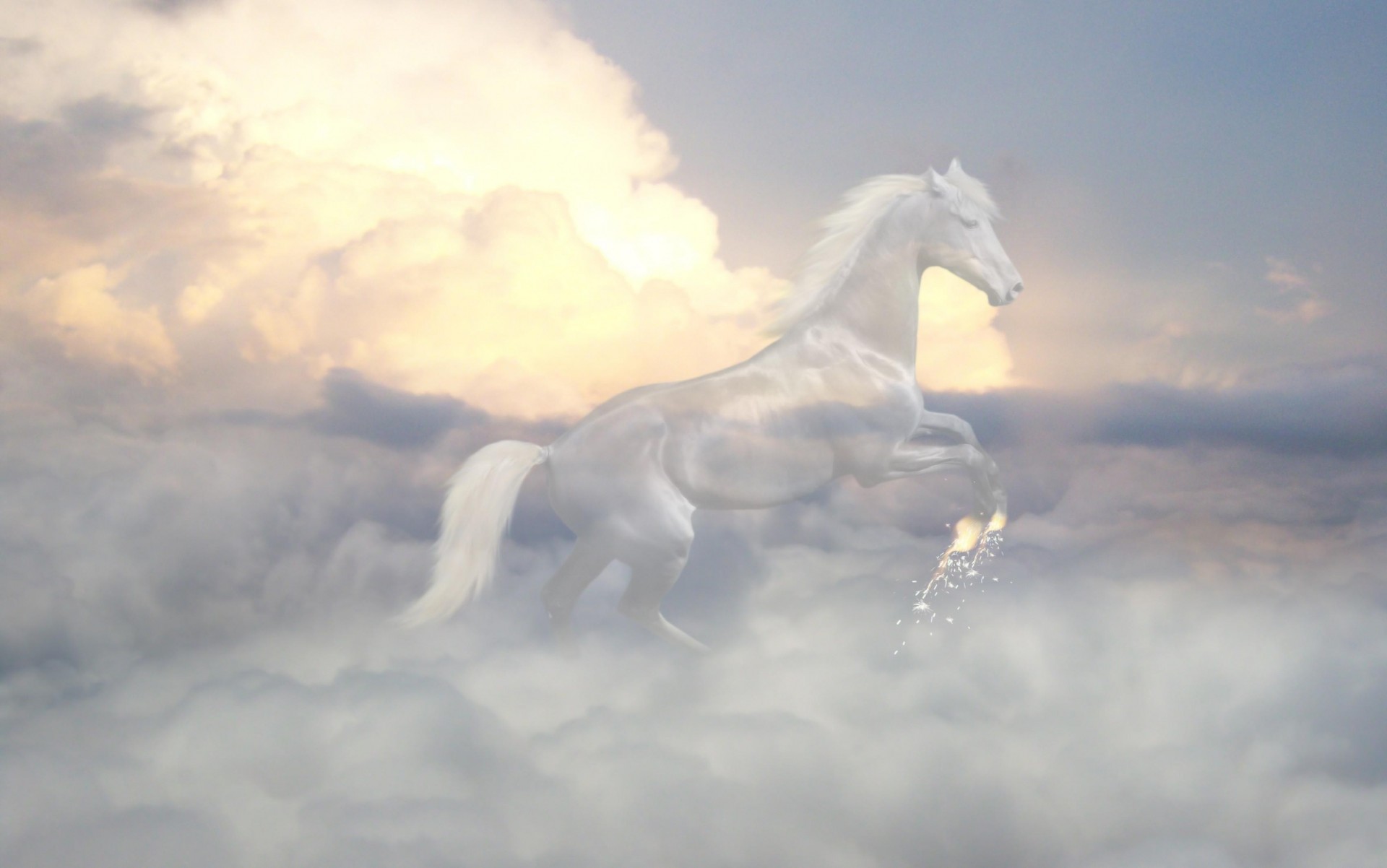 fantasma nubes caballo cielo