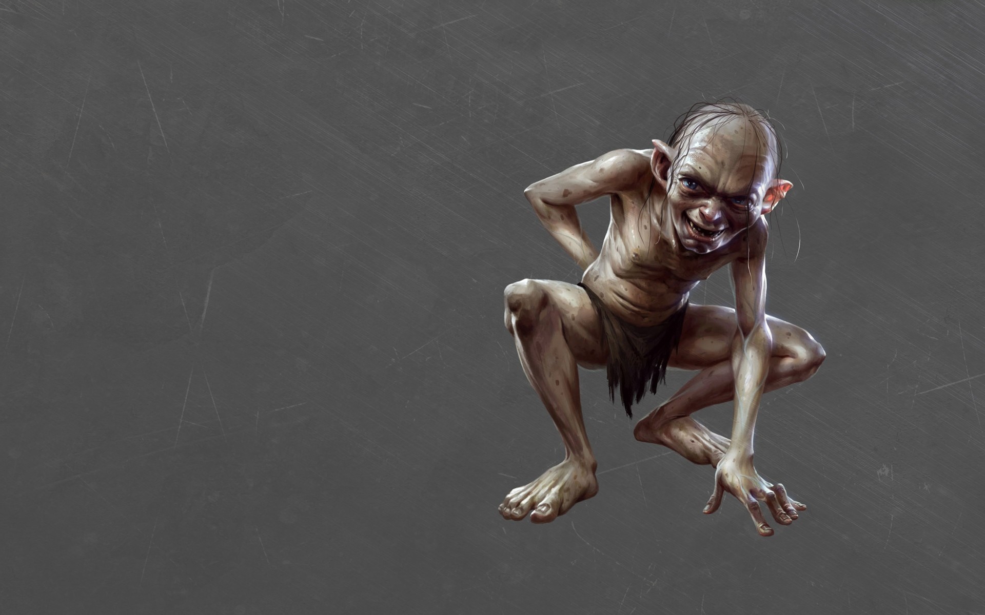 lord of the rings dark gray background gollum