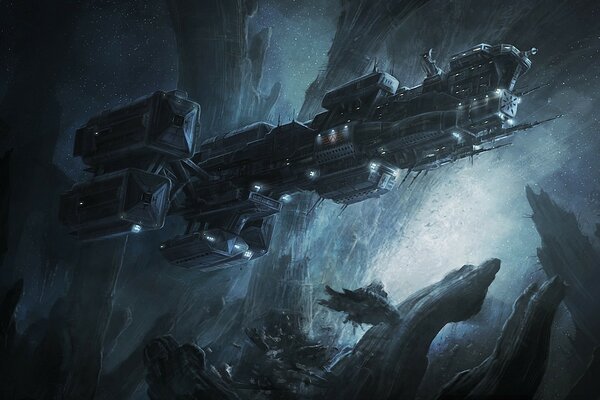 Arte de la nave espacial Prometheus