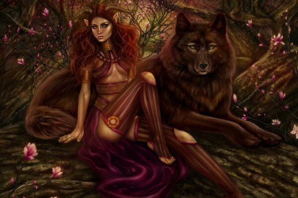 La niña y el lobo rojo