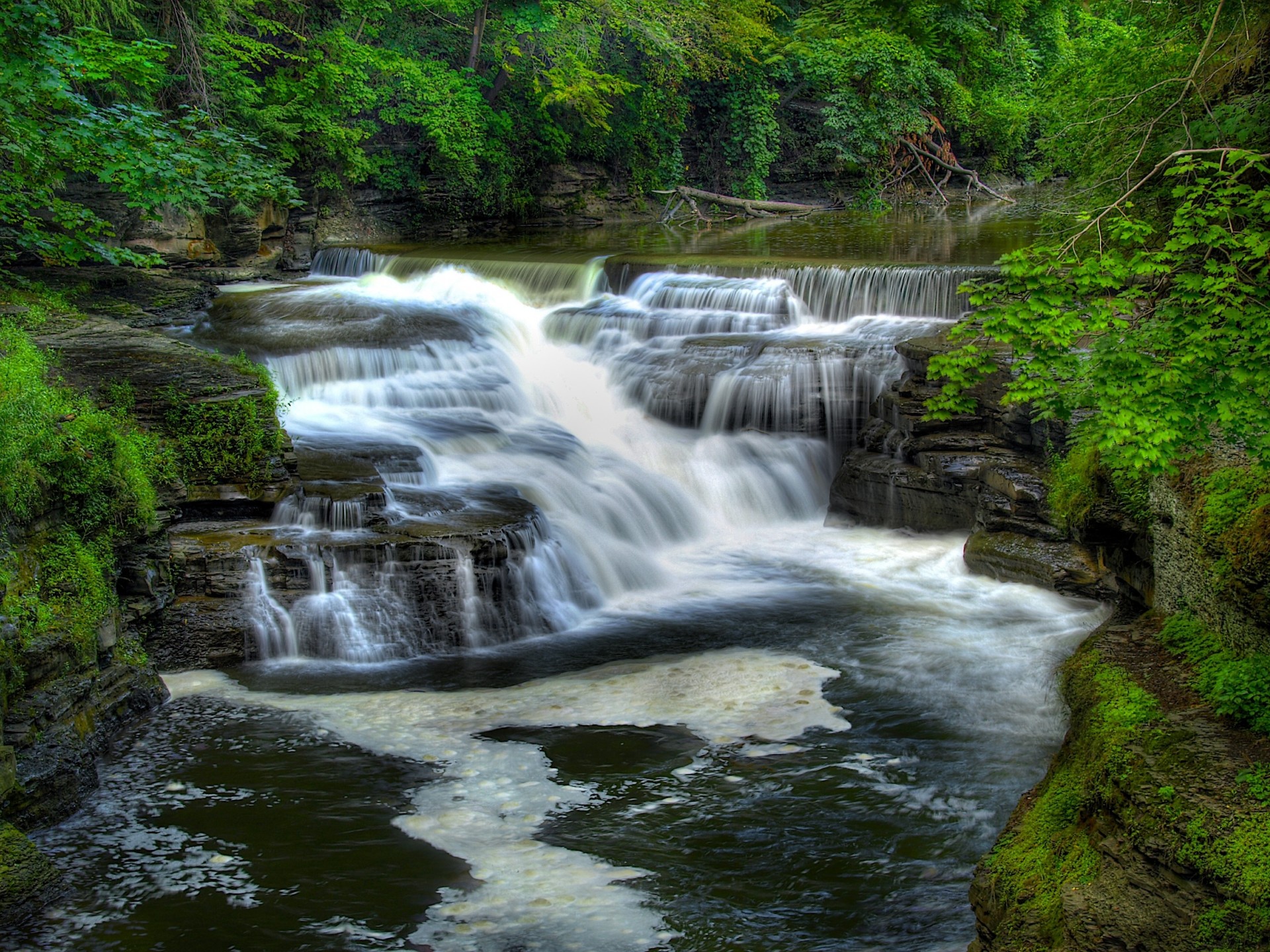 wasserfall fluss natur