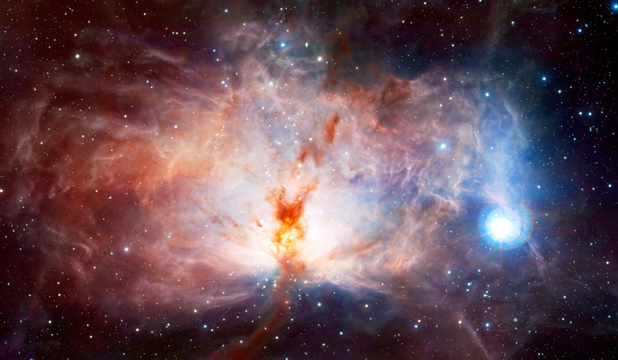 cosmos nébuleuse des flammes ngc 2024 beauté nébuleuse