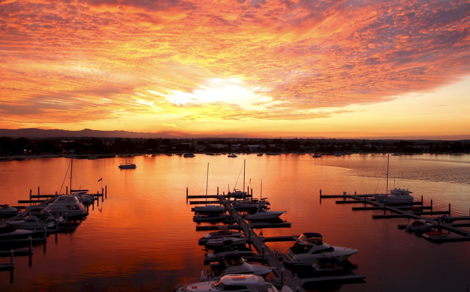 night orange yacht coast beach sun sea