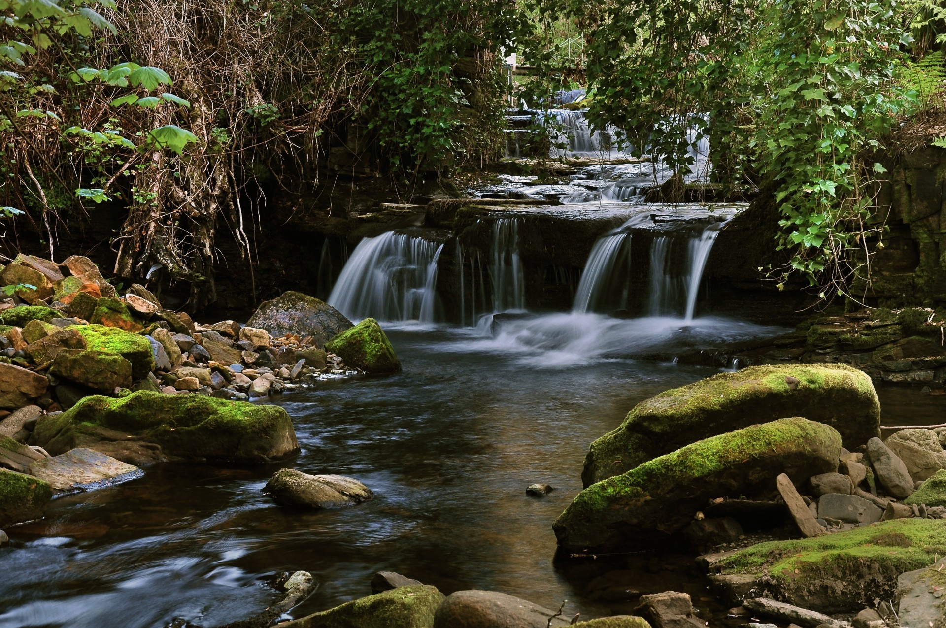 steine fluss wasserfall natur