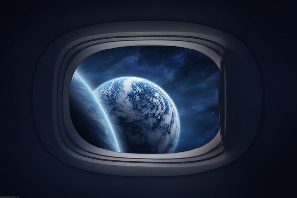 View from the porthole to the wonderful planet