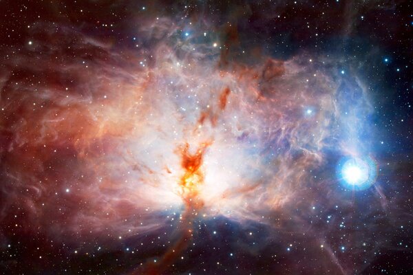 Beautiful flame nebula visible in space