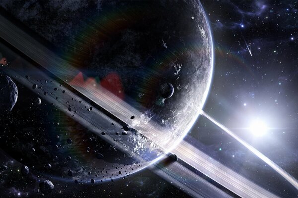 Beautiful image of space and planets