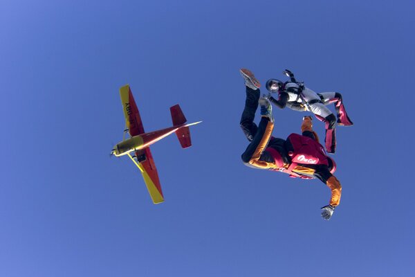 Pyzhok with a parachute from an airplane