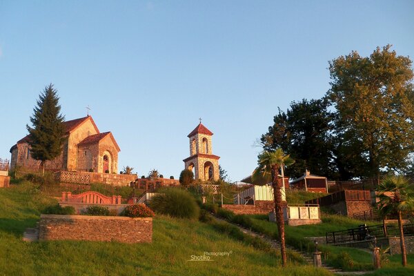 Summer Church at sunset in Georgia