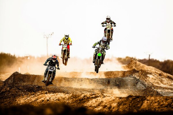 Extreme sports. Motocross in the desert