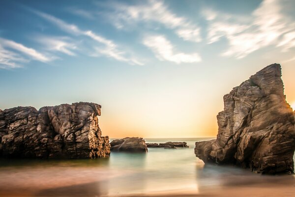 Sunrise and rocks