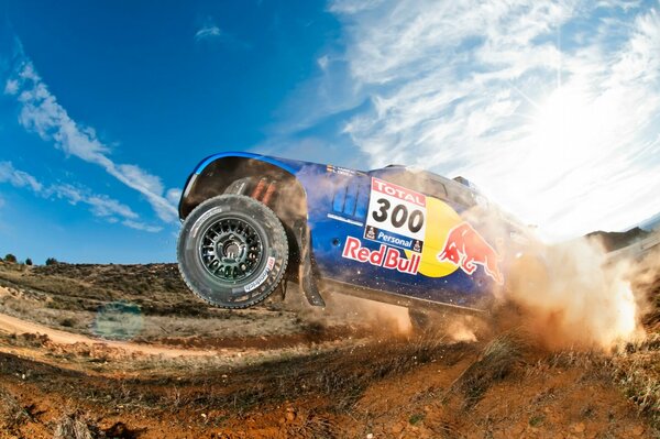 Racing Volkswagen storming Dakar