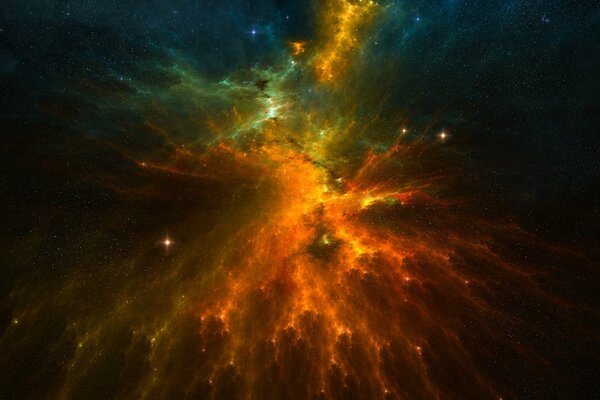 Étoiles enveloppées par la nébuleuse galactique