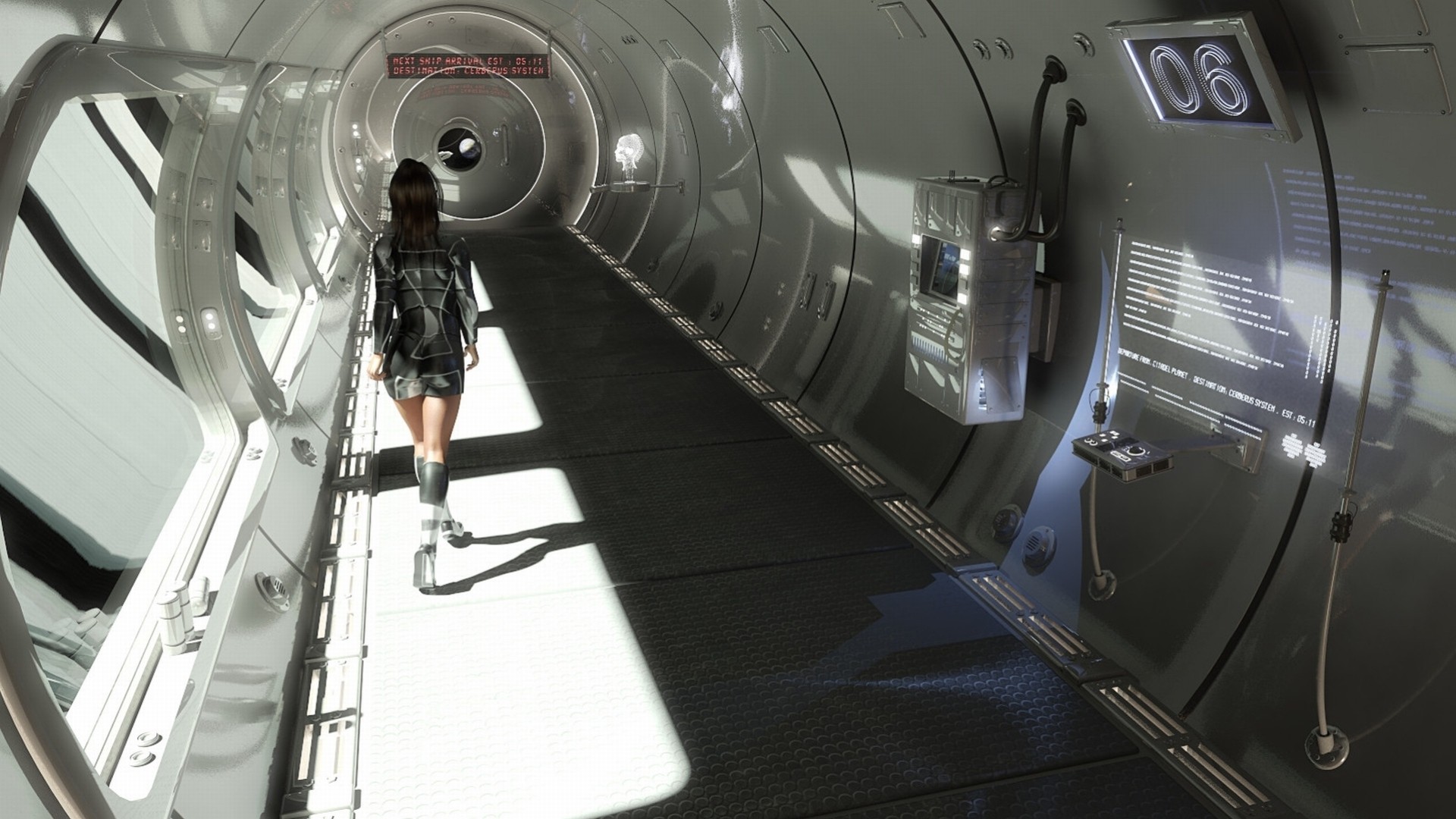 pace girl future ship corridor fiction fantasy