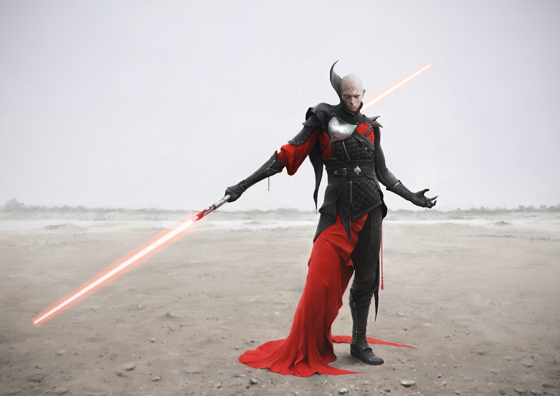 star wars sith sabre laser côté obscur armure guerrier désert