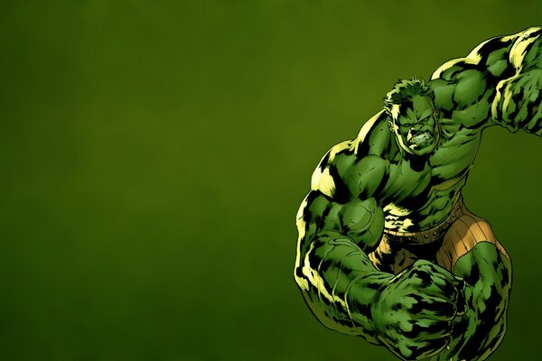 Marvel. Zielony Hulk na zielonym tle